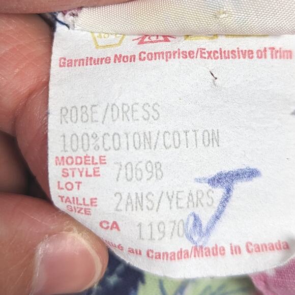 Vtg Magi Dress Girls Sz 2T Navy Floral 90s Cottagecore Sailor - Picture 6 of 6